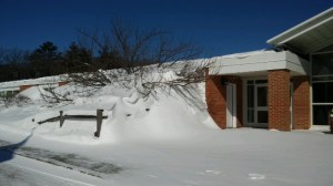 A Snow Bank Outside of Coolidge Middle School