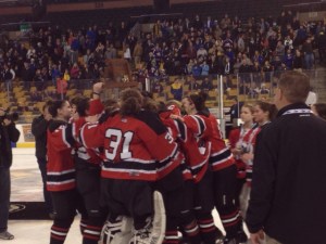 Holding up the Trophy