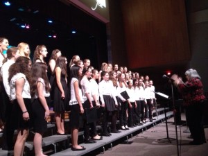 Combined High School and Middle School Chorus under Director of Fine Arts Kristin Killian